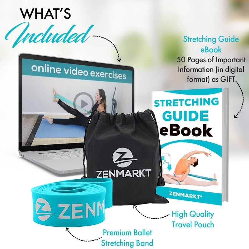 Zenmarkt Stretch Bands for Flexibility and Strength - Ballet Stretch Bands Ideal to Have as Dance Equipment in Every Competition - Suitable for Gymnastics, Cheerleading, and Pilates Training(Teal) - Image 2